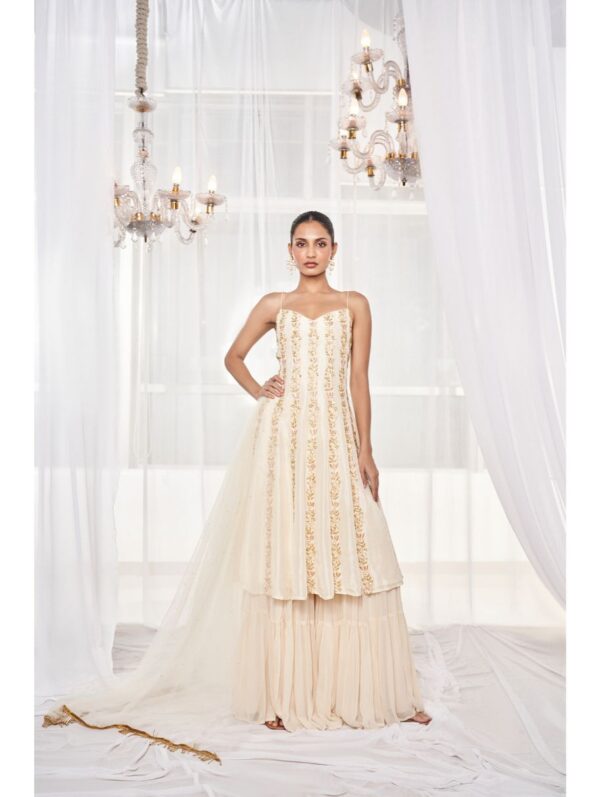 Disha Muchhala - IVORY KALIDAR SET