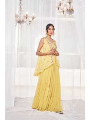Disha Muchhala - LIME GREEN SHARARA SET - Image 2