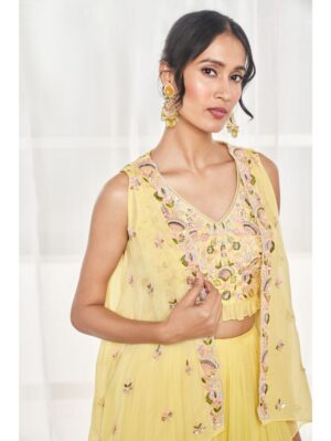 Disha Muchhala - LIME GREEN SHARARA SET - Image 4