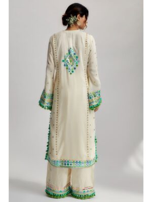 Gopi Vaid - Nishika Long Kurta with Palazo - Image 2