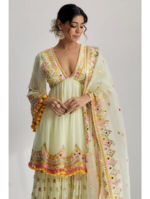 Gopi Vaid - Zohra Peplum with Sharara Set - Image 3