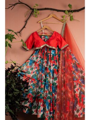 Anisha Shetty - FLORAL FIESTA LAYERED LEHENGA SET - Image 2