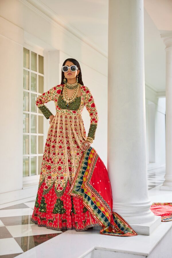 The Royaleum - SHIKARGAH ANARKALI N EXQUISITE PRINTED ANARKALI WITH A MODERN NECKLINE
