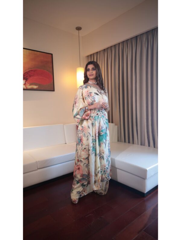 Anisha Shetty - FLORAL ONE SHOULDER KAFTAN CO-ORD  SET