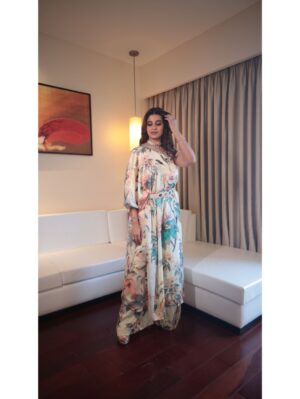 Anisha Shetty - FLORAL ONE SHOULDER KAFTAN CO-ORD  SET - Image 3