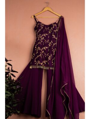 Anisha Shetty - VIOLET SHARARA SET - Image 2