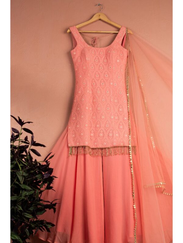 Anisha Shetty - CORAL SHARARA SET