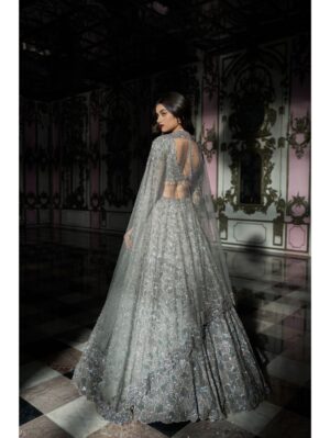 Seema Gujral - Silver Abstract Lehenga Set - Image 4