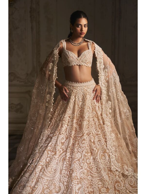 Seema Gujral - Nude Paisley Lehenga Set
