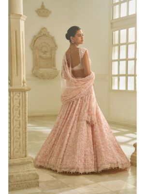 Seema Gujral - Powder Pink Floral Lehenga Set - Image 2
