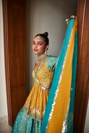 The Royaleum - PEPLUM TOP WITH LEHENGA PAIRED WITH PRINTED DUPATTA - Image 5
