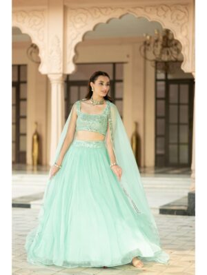 Esha Koul- Aqua Bue lehenga set - Image 3