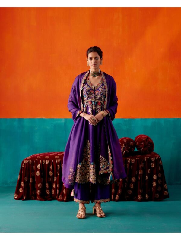 Aman Takyar -  Luxury Purple Anarkali Set