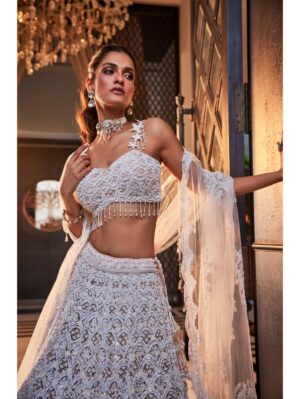 Kalighata - WHITE BEAD LEHENGA - Image 2