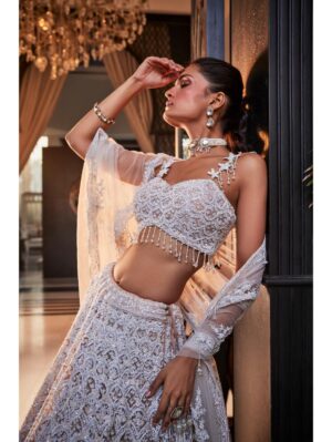 Kalighata - WHITE BEAD LEHENGA - Image 3