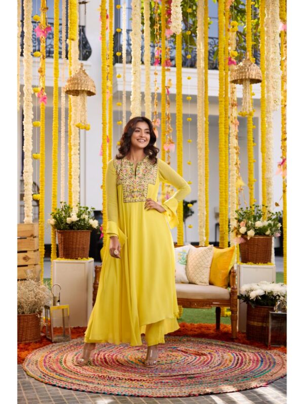 Sanya Gulati - yellow asymmetric biased kurta