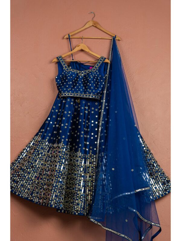 Anisha Shetty - AZURE BLUE LEHENGA SET