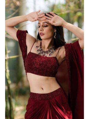 Rashika Sharma- AARNA DRAPE SKIRT AND CAPE SET - Image 7