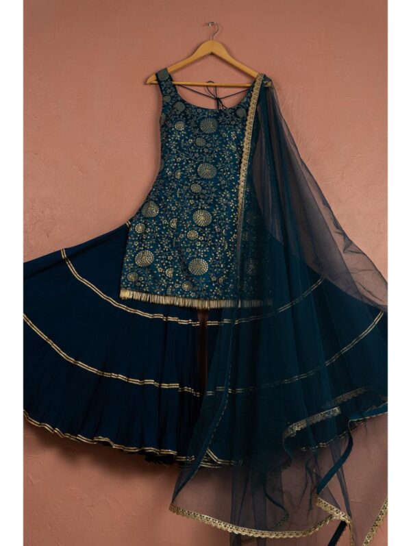 Anisha Shetty - NAVY BLUE SHARARA SET