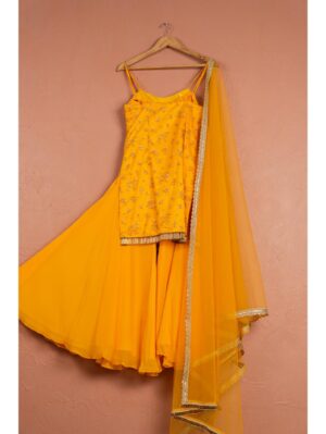 Anisha Shetty - MANGO YELLOW SHARARA SET - Image 2