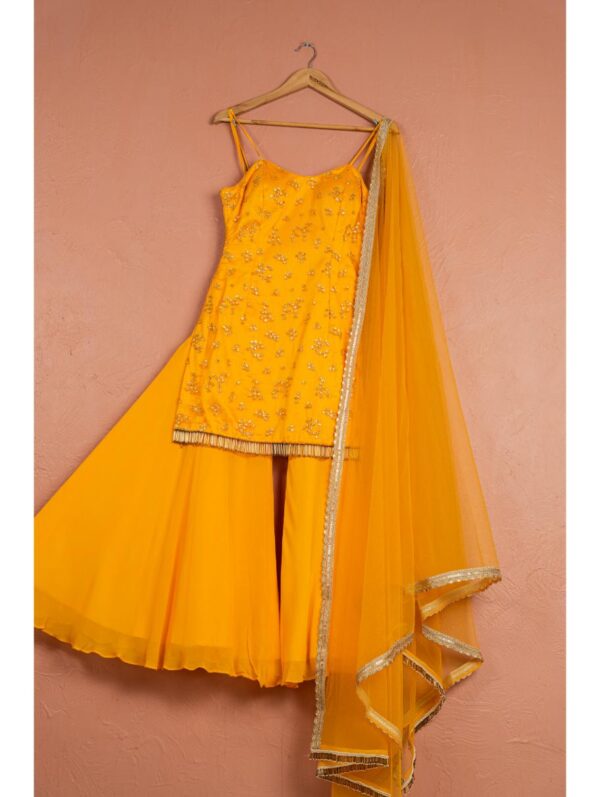Anisha Shetty - MANGO YELLOW SHARARA SET
