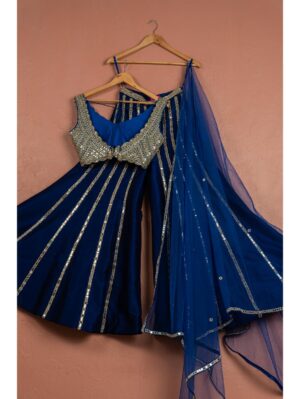 Anisha Shetty - AZURE BLUE SHARARA SET - Image 4