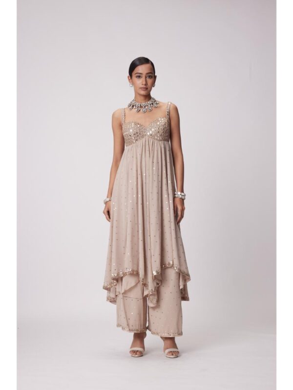 Vvani Vats - LIGHT BEIGE HIGH LOW KURTA SET