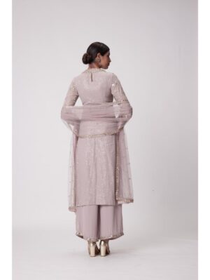 Vvani Vats - MUD MAUVE STRAIGHT KURTA SET - Image 3
