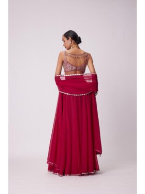 Vvani Vats - CRIMSON RED LEHENGA PANTS SET - Image 2