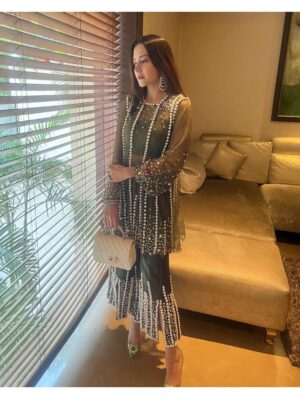 Mehul Gupta - PEARL EMBROIDERED FULL SLEEVES KAFTAN - Image 6