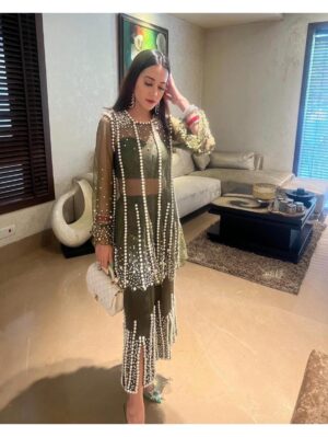 Mehul Gupta - PEARL EMBROIDERED FULL SLEEVES KAFTAN - Image 5