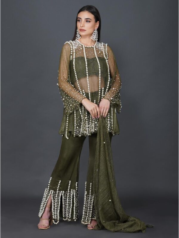 Mehul Gupta - PEARL EMBROIDERED FULL SLEEVES KAFTAN