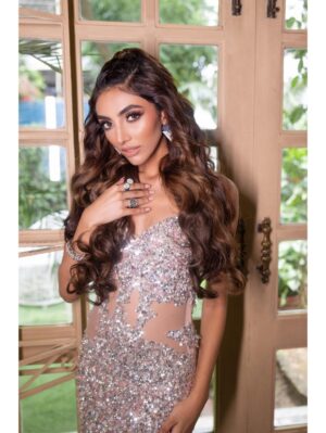 Mehul Gupta - Blush pink sequins, reflecting cut dana embroidered gown - Image 2