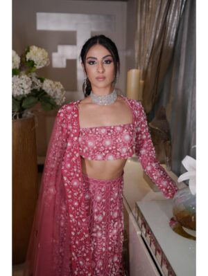 Mehul Gupta - Rouge pink base lehenga with blouse - Image 7