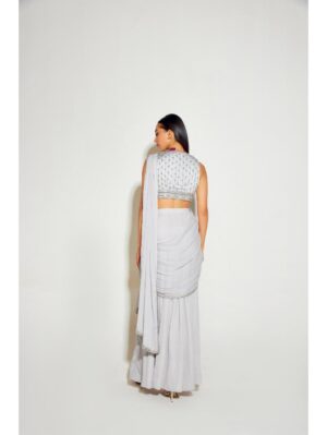 Sanya Gulati - GREY SLIT SAREE - Image 3