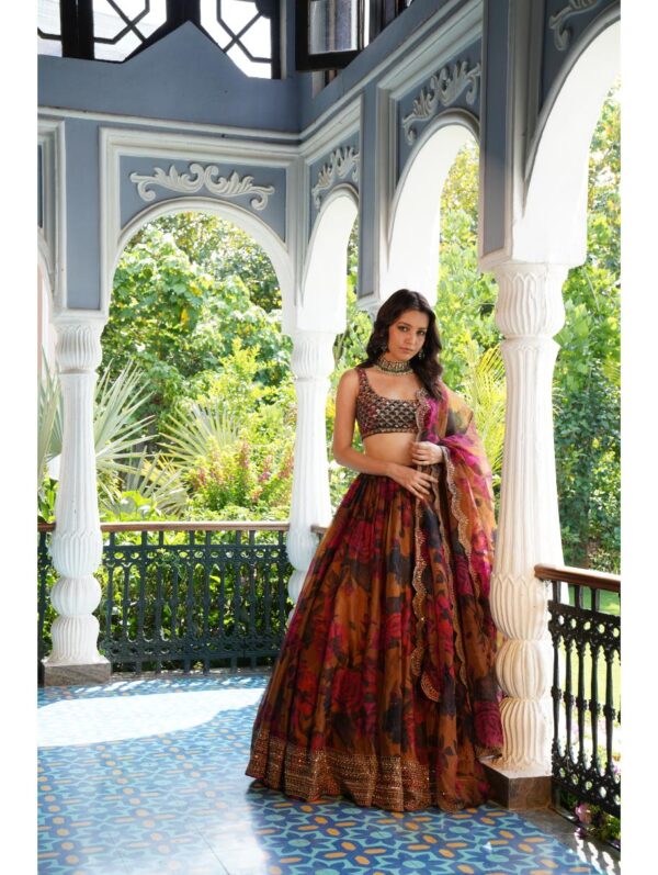 Astha Narang - MUSTARD FLORAL LEHENGA SET