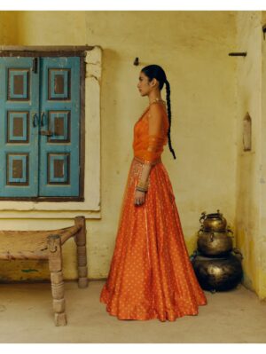 Drishti & Zahabia- RUST LEHENGA SET - Image 2
