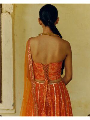 Drishti & Zahabia- RUST LEHENGA SET - Image 3