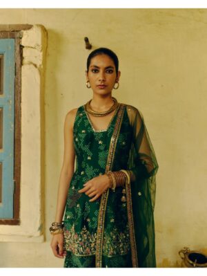 Drishti & Zahabia - EMERALD GREEN SHARER SET - Image 5
