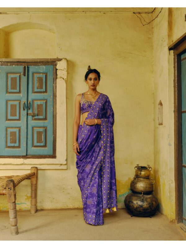 Drishti & Zahabia - IRIS PURPLE SAREE + BLOUSE