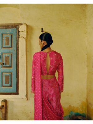 Drishti & Zahabia- RANI PINK SHARARA SAREE - Image 5