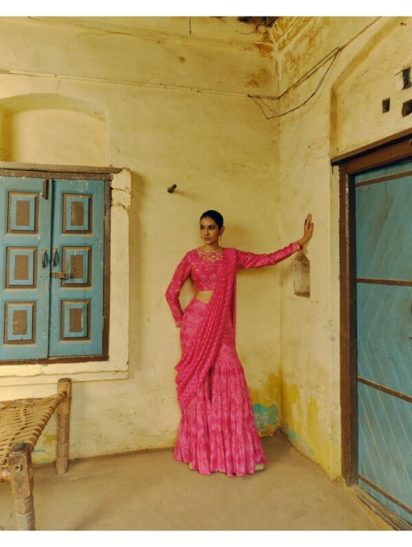 Drishti & Zahabia- RANI PINK SHARARA SAREE