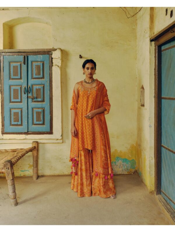 Dristi & Zahabia -OCHRE KURTA SET