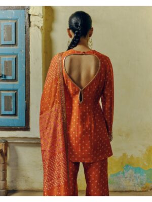 Drishti & Zahabia -RUST KURTA SET - Image 3