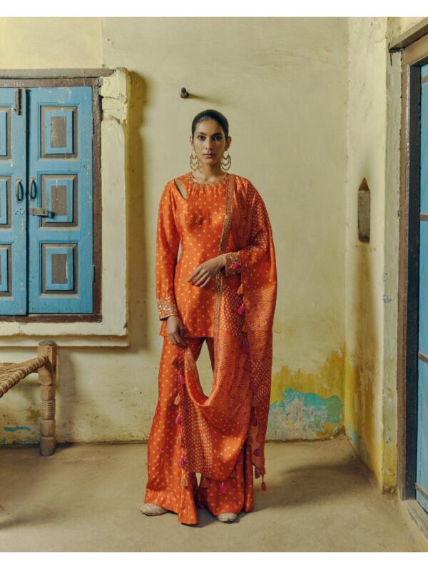 Drishti & Zahabia -RUST KURTA SET
