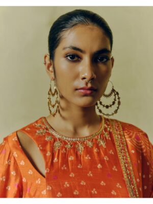 Drishti & Zahabia -RUST KURTA SET - Image 6