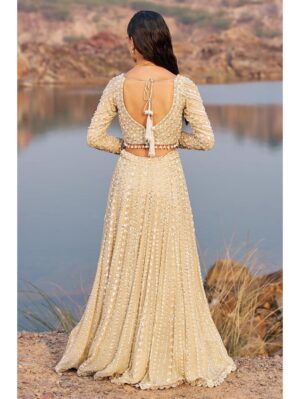 Nidhika Shekhar - BAHAAR E JALSAA SUNEHRI LEHENGA SET - Image 3