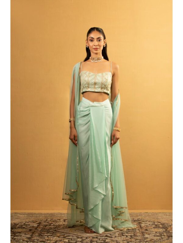 Esha Kaul - ICE BLUE DHOTI SET