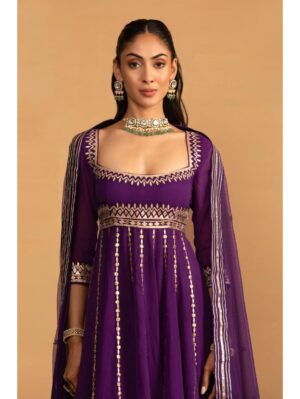 Esha Kaul - PURPLE ANARKALI SET - Image 2