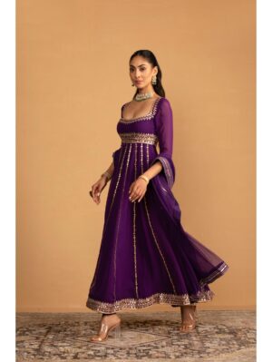 Esha Kaul - PURPLE ANARKALI SET - Image 4